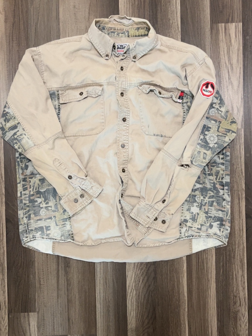 WALLS Flame Resistant Oilfield Camo Work Shirt Mens XXL